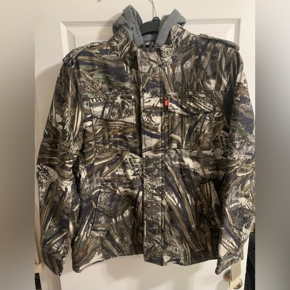 Levis Mens Sherpa Lined Real Tree Removable Hood Trucker Jacket NEW Sizes XL-XXL - Picture 3 of 12